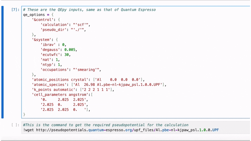 QEpy iterative SCF notebook updating the electron density